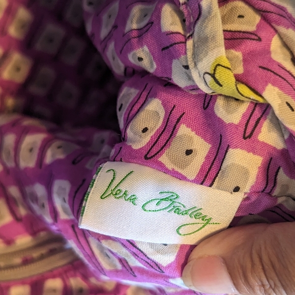 Vera Bradley Retired Gray Bowler Watercolor Floral Satchel Bag Purse EUC - Picture 7 of 15